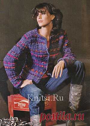 Жакет на пуговицах. Вязание для женщин / Жакеты / Спицами