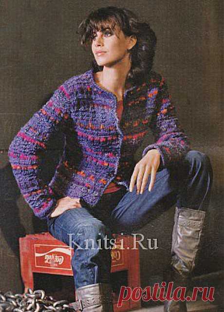 Жакет на пуговицах. Вязание для женщин / Жакеты / Спицами