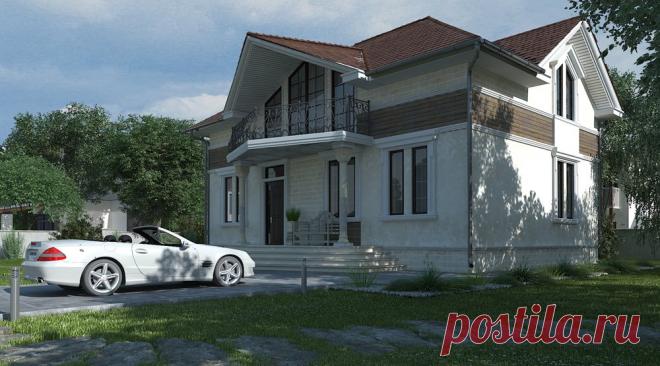 Проект дома «Карлайл» – Строительство домов в «Stone Wood House» Проект «Карлайл» уникальный с современной архитектурой коттедж из кирпича с большими панорамными окнами