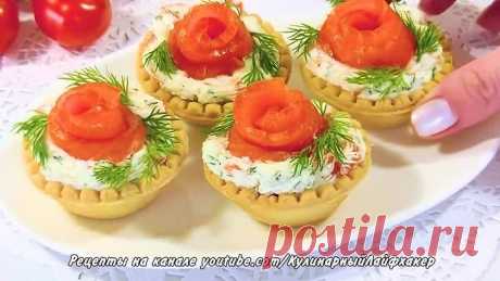 Закуска «Розочки» из Красной Рыбы с Сыром и Чесноком