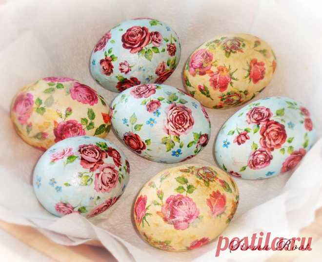 класная идея! Декупаж вареных яиц на крахмале...от Марины