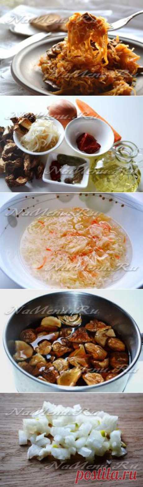 Квашеная тушеная капуста с грибами: рецепт с фото