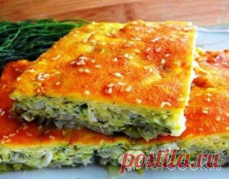 Ленивый пирог с капустой на кефире