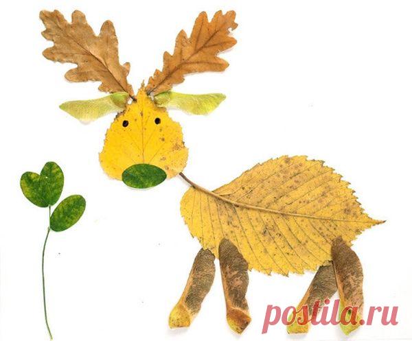Поделки из природных материалов: поделки из листьев | вТему