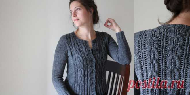 Вязаный жакет с косами Acer Вязаный спицами жакет с косами с описанием и схемой. Вязание спицами для женщин жакета с красивыми косами выполняется снизу вверх одной деталью до проймы.