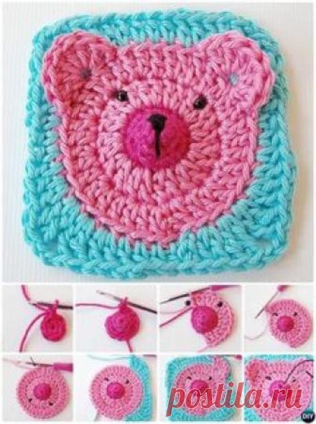 Crochet Urso de pelúcia Granny Square Free Pattern