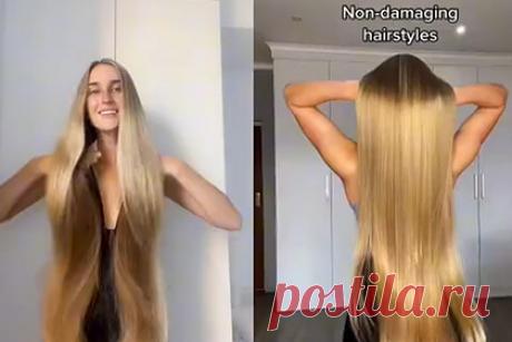 Блогерша с двухметровыми локонами перечислила безопасные для волос прически. Популярная в соцсетях блогерща перечислила прически, которые не наносят вреда волосам. На размещенных в сети кадрах Австралийская Рапунцель показала низкий хвост, собранный с помощью мягкой тканевой резинки. Затем она продемонстрировала длинную одинарную косу и отметила, что ложится спать именно с такой прической.