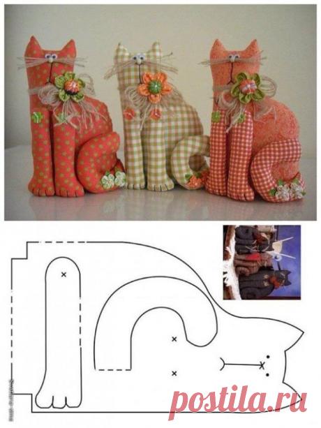 Мягкие игрушки своими руками. Кошка / Тильда, мягкие игрушки своими руками, выкройки / КлуКлу. Рукоделие - бисероплетение, квиллинг, вышивка крестом, вязание