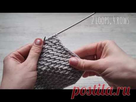 Рельефный фоновый узор спицами🧶knitting pattern.