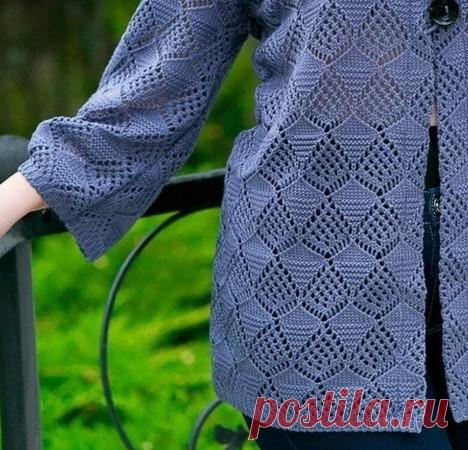Фантазийный ажурный узор для кардигана