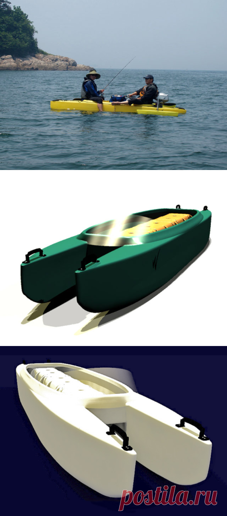 Ein Zwei-Personen-Motorboot, mit dem Sie problemlos paddeln und ein Auto fahren können - boat