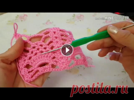 Узор крючком &quot;ананасы &quot;  #узоркрючком Подробно обьясняю как связать данный узор. Схема прилогается...