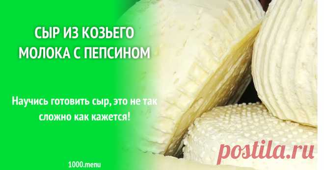 Сыр из козьего молока с пепсином рецепт с фото и видео Как приготовить сыр из козьего молока с пепсином: поиск по ингредиентам, советы, отзывы, пошаговые фото, подсчет калорий, удобная печать, изменение порций, похожие рецепты