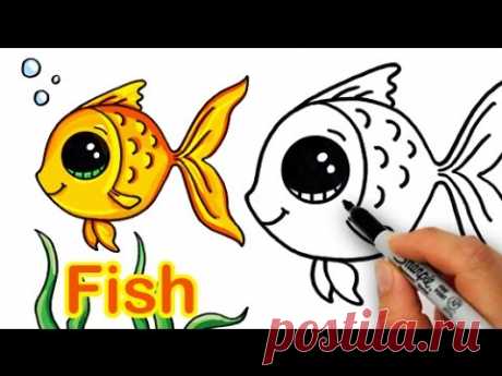 How to Draw a Cartoon Fish Cute and Easy