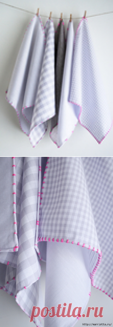 Обработка края кухонного полотенца, без швейной машинки