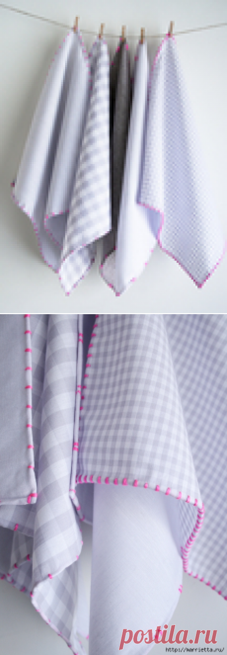 Обработка края кухонного полотенца, без швейной машинки