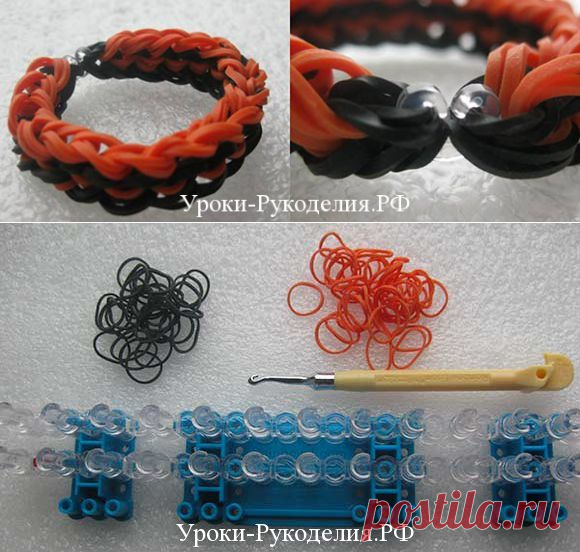Плетение из резинок браслета Тротуар – Уроки Рукоделия