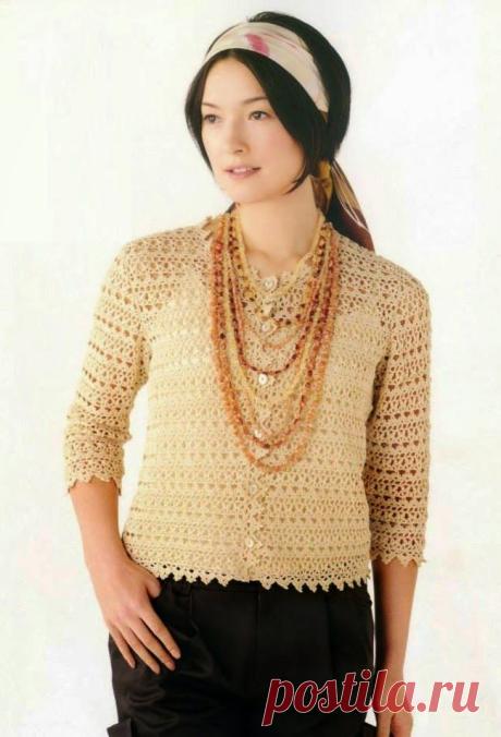 Patrón #324: Blusa Beige a Crochet ~ CTejidas [Crochet y Dos Agujas]