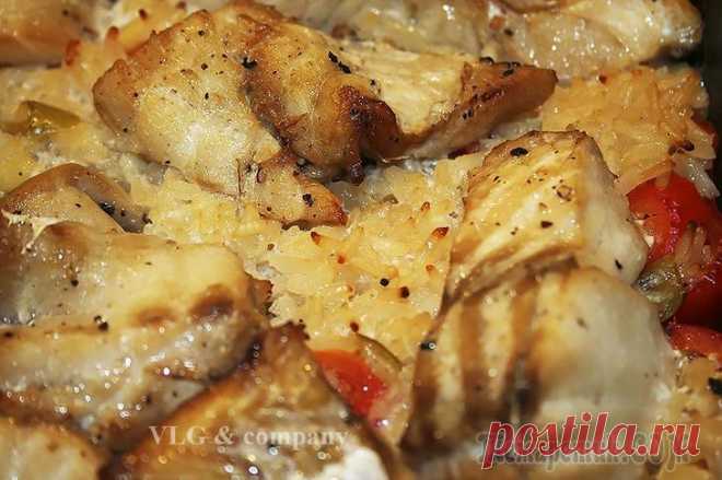 Запеченая рыба с рисом