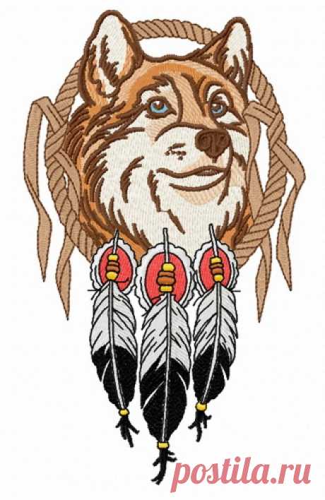 Fox and dreamcatcher embroidery design Sizes: 83 × 140 mm, 89 × 150 mm, 95 × 160 mm, 101 × 170 mm, 107 × 180 mm. Formats: Bernina(art, exp), Brother(pec, pes, phc), Janome(jef, jef+), Melco(exp), Husqvarna/PFAFF(vip, vp3),  Tajima/Barudan(dst, dsb), Husqvarna(hus, shv), Singer(xxx).