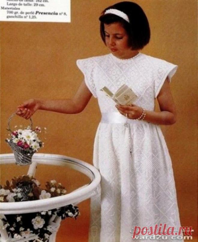 ПЛАТЬЕ ФИЛЕЕЧКА ДЛЯ ДЕВОЧКИ КРЮЧКОМ..