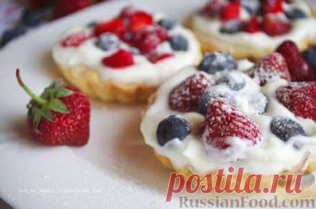 Вкуснейшие песочные корзиночки с фруктами и муссом