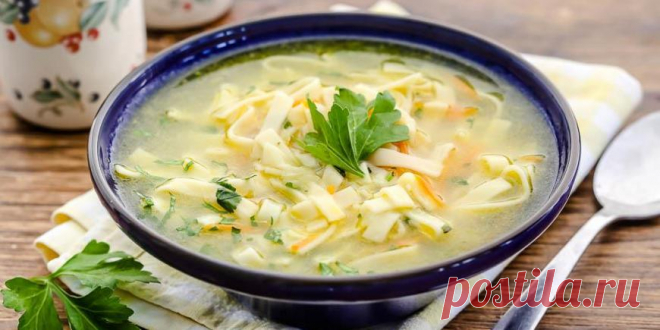 (+1) Суп с домашней лапшой на курином бульоне : Супы : Кулинария : Subscribe.Ru