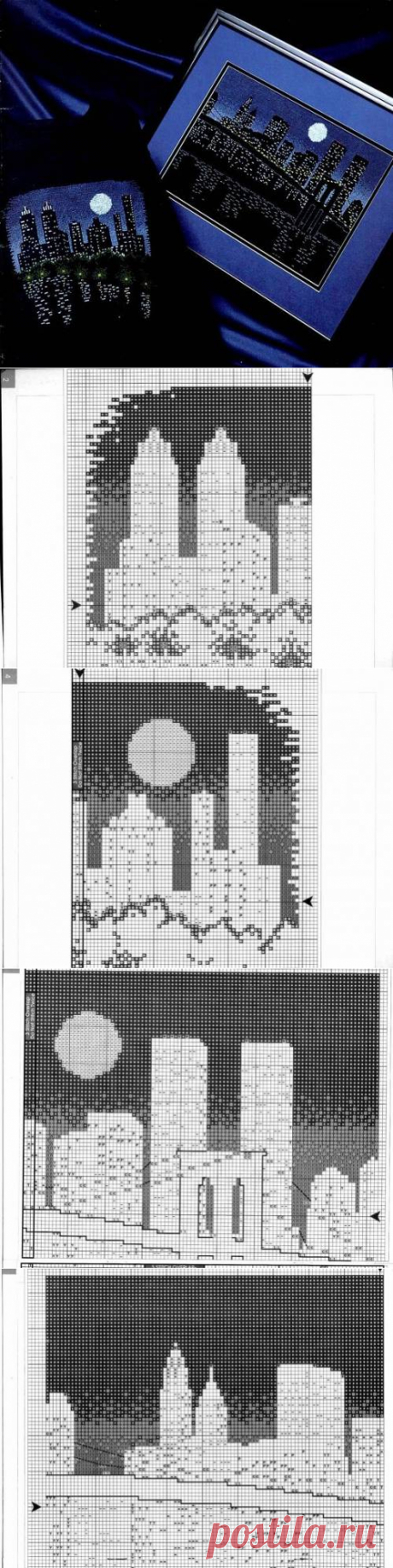 Ночной Нью-Йорк - Монохром - СХЕМЫ ДЛЯ ВЫШИВКИ КРЕСТИКОМ - Схемы для вышивки - Интернет-магазин Handmade г. Бийск