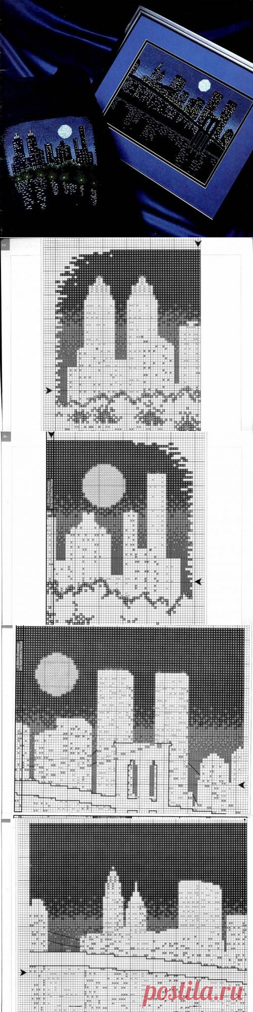 Ночной Нью-Йорк - Монохром - СХЕМЫ ДЛЯ ВЫШИВКИ КРЕСТИКОМ - Схемы для вышивки - Интернет-магазин Handmade г. Бийск