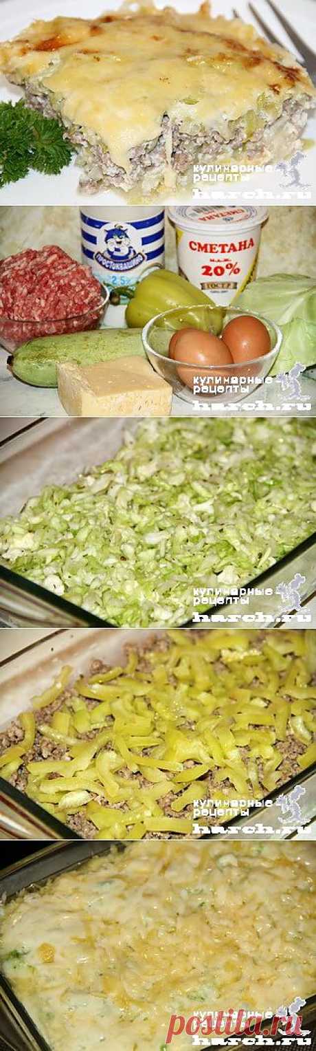 Кабачковая запеканка с мясным фаршем и капустой по-флотски ( + помидоры сыр )
