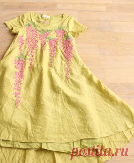 【楽天市場】【再入荷♪8月28日12時&22時より】（ライム）「french」葡萄刺繍のロングワンピース：cawaii