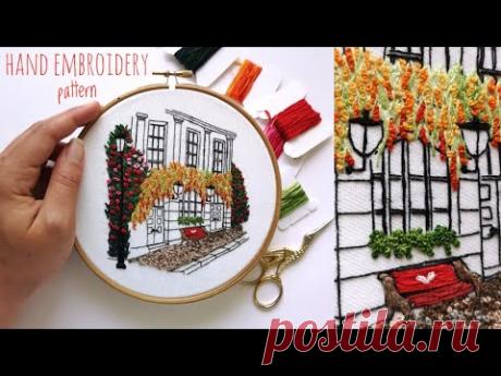 Summer Dream House Embroidery Pattern (beginner friendly)