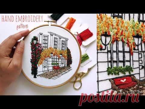 Summer Dream House Embroidery Pattern (beginner friendly)