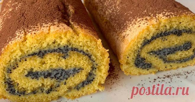 Щедрый маковый рулет с тестом будто на меду Пару дней не черствеет.