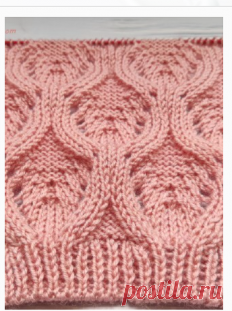 Схемы узоров - Ажурные ромбы спицами