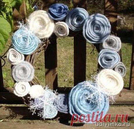 Новогодние поделки своими руками. Венок на дверь | Удивимка.ру