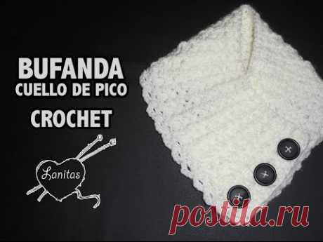 Como hacer BUFANDA CUELLO DE PICO