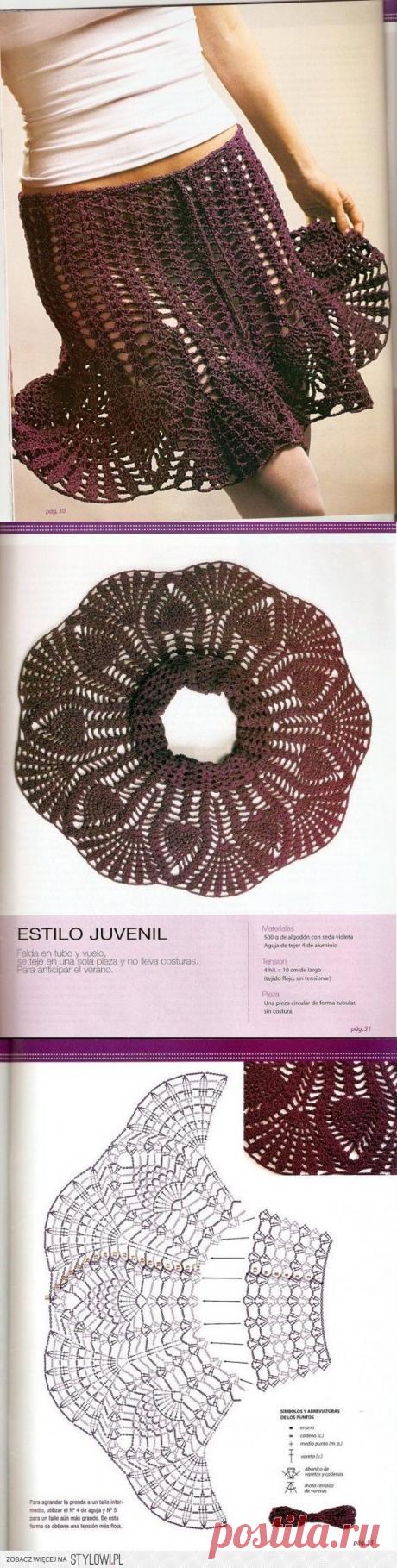 вязание крючком / юбки - ананас на Stylowi.pl