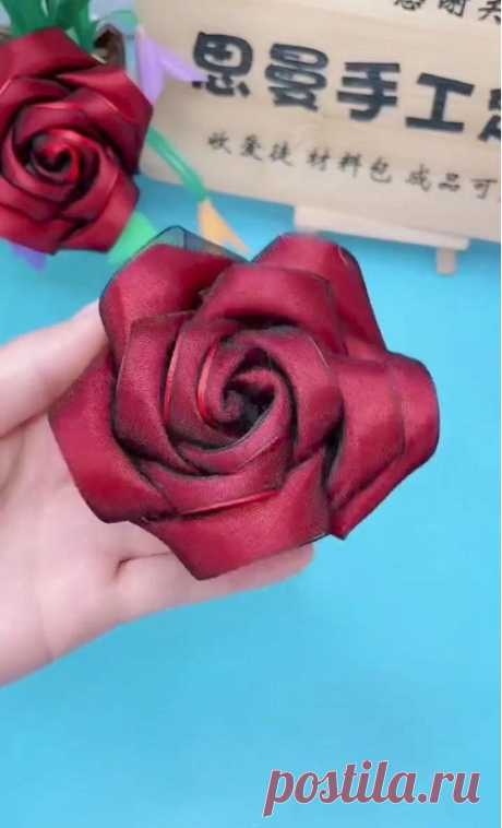 Делаем розы из лент 🥰