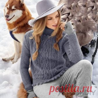 СВИТЕР С КОЛЛАЖЕМ РЕЛЬЕФНЫХ УЗОРОВ СПИЦАМИ СВИТЕР С КОЛЛАЖЕМ РЕЛЬЕФНЫХ УЗОРОВ СПИЦАМИЗамысловатые переплетения кос, обрамленные полосами ромбов и жемчужным узором, выглядят просто великолепно!РАЗМЕРЫ36/38 (40/42) 44/46ВАМ ПОТРЕБУЕТСЯПряжа (70% овечьей шерсти, 30% вискозы; 87 м/50 г) — 550 (600) 650 г серой; спицы №4 и 4,5; круговые спицы