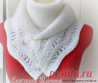 Очаровательный тёплый шарф с каймой спицами 

вес 200 грамм, длина 150 см.связан в две ниточкисхема каймы, с 5-го ряда вязала платочной вязкой
Описание вязание шарфа с каймой Вязание тела шарфа.Вяжем платочной вязкой. Прибавки и убавки делать т…