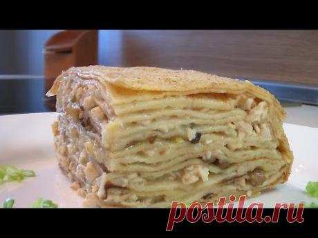 Блинчатый пирог видео рецепт. Книга о вкусной и здоровой пище