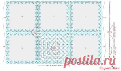 Платье или жилет из красочных мотивов с контрастной обвязкой. - Все в ажуре... (вязание крючком) - Страна Мам