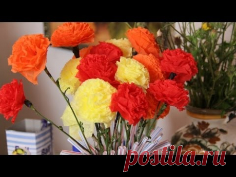 Как сделать объемные гвоздики из салфеток своими руками