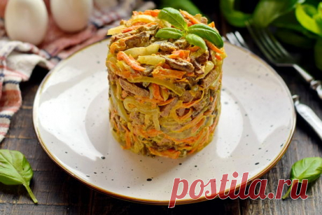 «Пассажирский» – вкусный салат времён СССР (по легенде его подавали в вагонах-ресторанах)