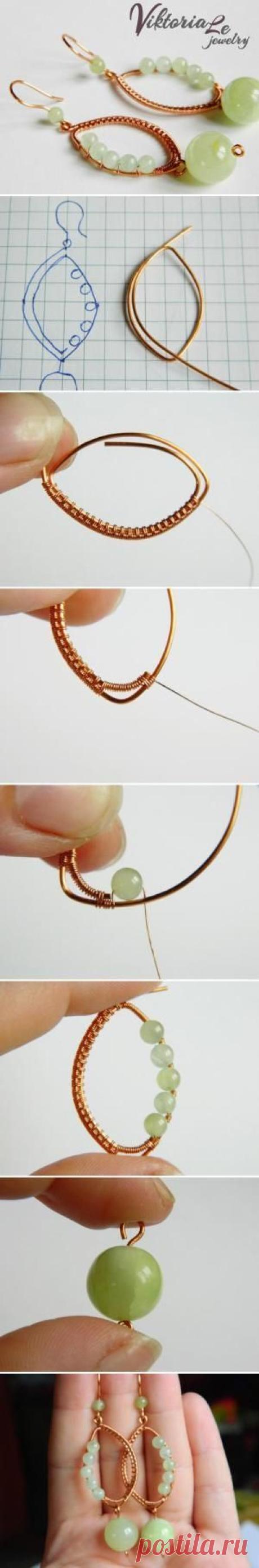 DIY Bijoux - Мастер-класс. Серьги из проволоки с ониксом.... - ListSpirit.com - Leading Inspiration, Culture, & Lifestyle Magazine