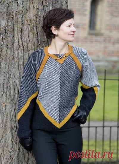 Вязаный пэчворк спицами.