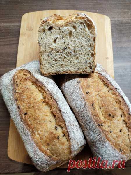 kavolekat | Самый ленивый серый хлеб с льняными семечками на фруктовой бражке