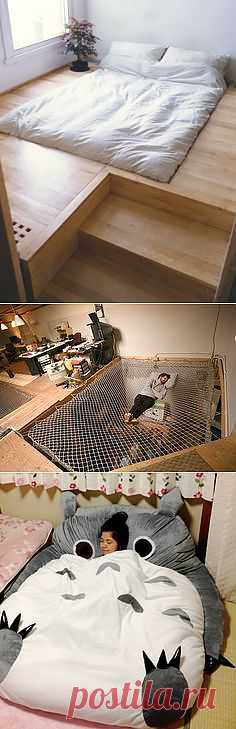 Sunken bed with hidden storage. | Home