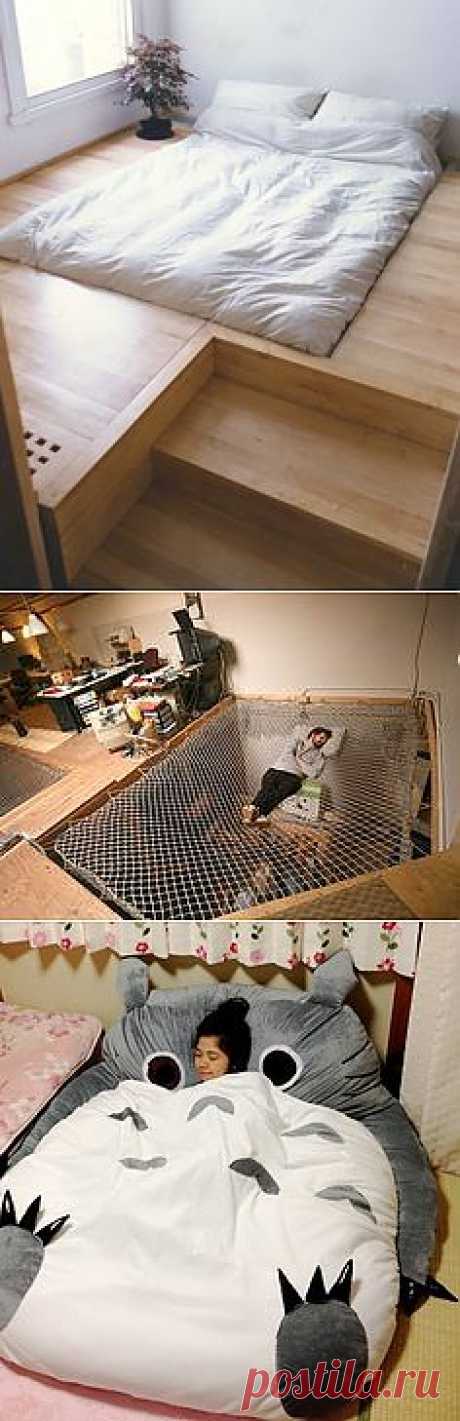 Sunken bed with hidden storage. | Home